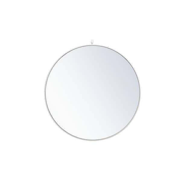 Unbranded Timeless Home 36 in. W x 36 in. H x Midcentury Modern Metal Framed Round White Mirror