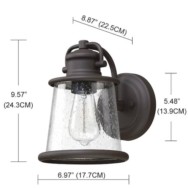 Martin 1-Light Dark Bronze Outdoor Wall Lantern Sconce
