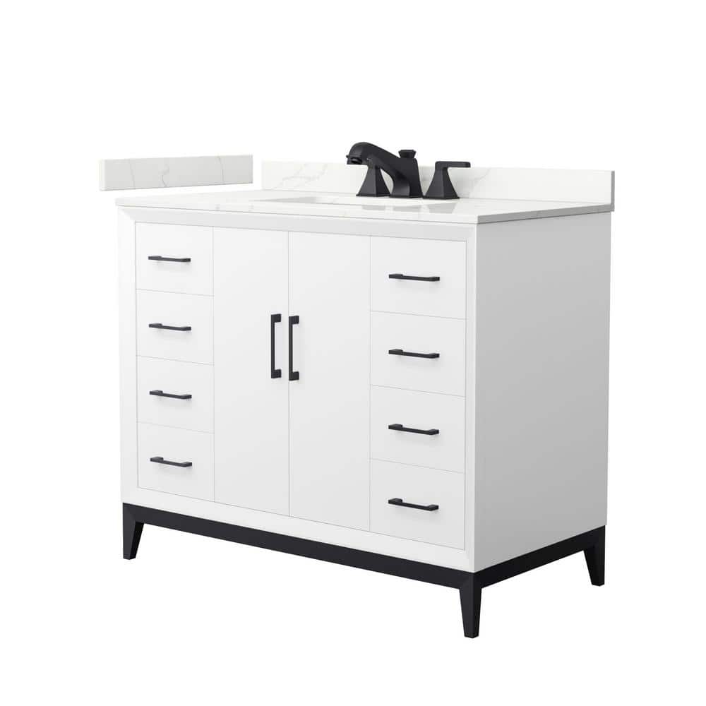 Amici 42 in. W x 22 in. D x 35.25 in. H Single Bath Vanity in White with Giotto Quartz Top price history on PriceWatchPro