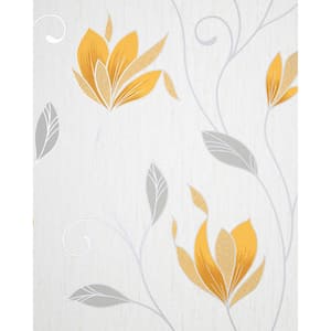 Synergy Yellow Floral Wallpaper Sample