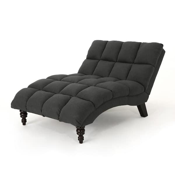 Unbranded Kaniel Dark Grey Tufted Double Chaise Lounge