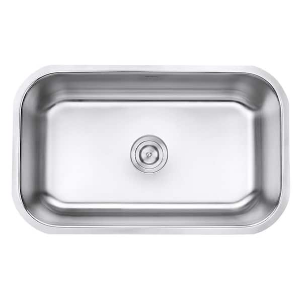 Parmi 30 in. Undermount Single Bowl 16-Gauge Stainless Steel Kitchen Sink with Gently Rounded Corners