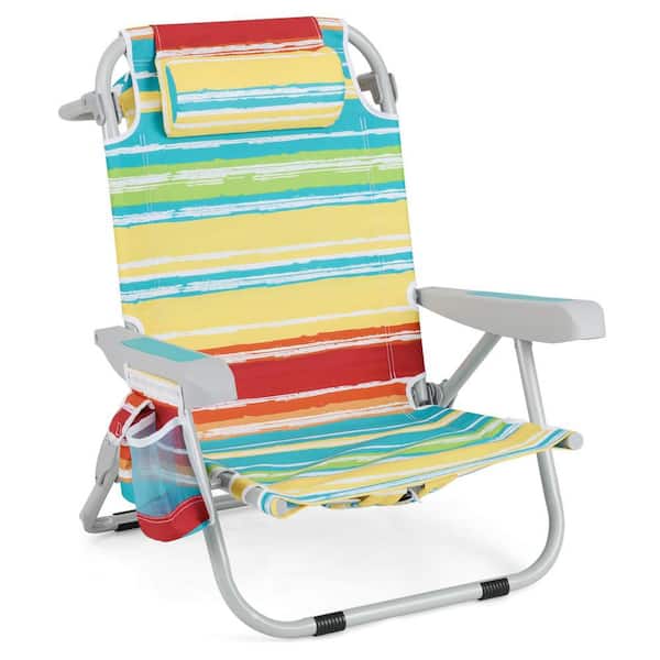 Multicolor Aluminum Folding Beach Chair Adult Lightweight Camping Chair with Storage Bag