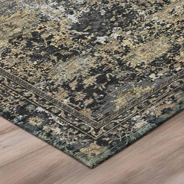 Chantille Machine Washable Indoor/Outdoor Abstract ACN3175 Black 2 ft. x 3 ft. Accent Rug