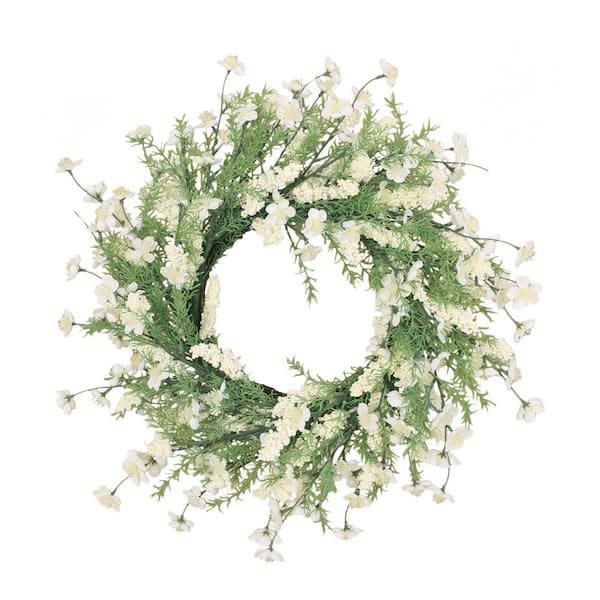 Noble House Mina 30 in. Plum Blossom Artificial Christmas Wreath