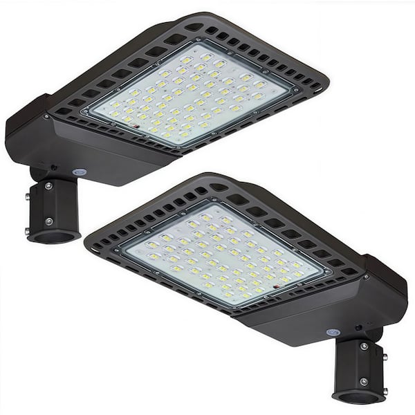 KOAOEIRS 1000-Watt Equivalent 28000-Lumen Integrated LED Bronze Parking Lot Area Light 5000k Daylight Slip Fitter Mount IP65 2PCS
