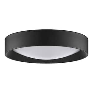 Anderson 13 in. Light Black Adjustable CCT Integrated LED Flush Mount with Deco Ring 5 CCT