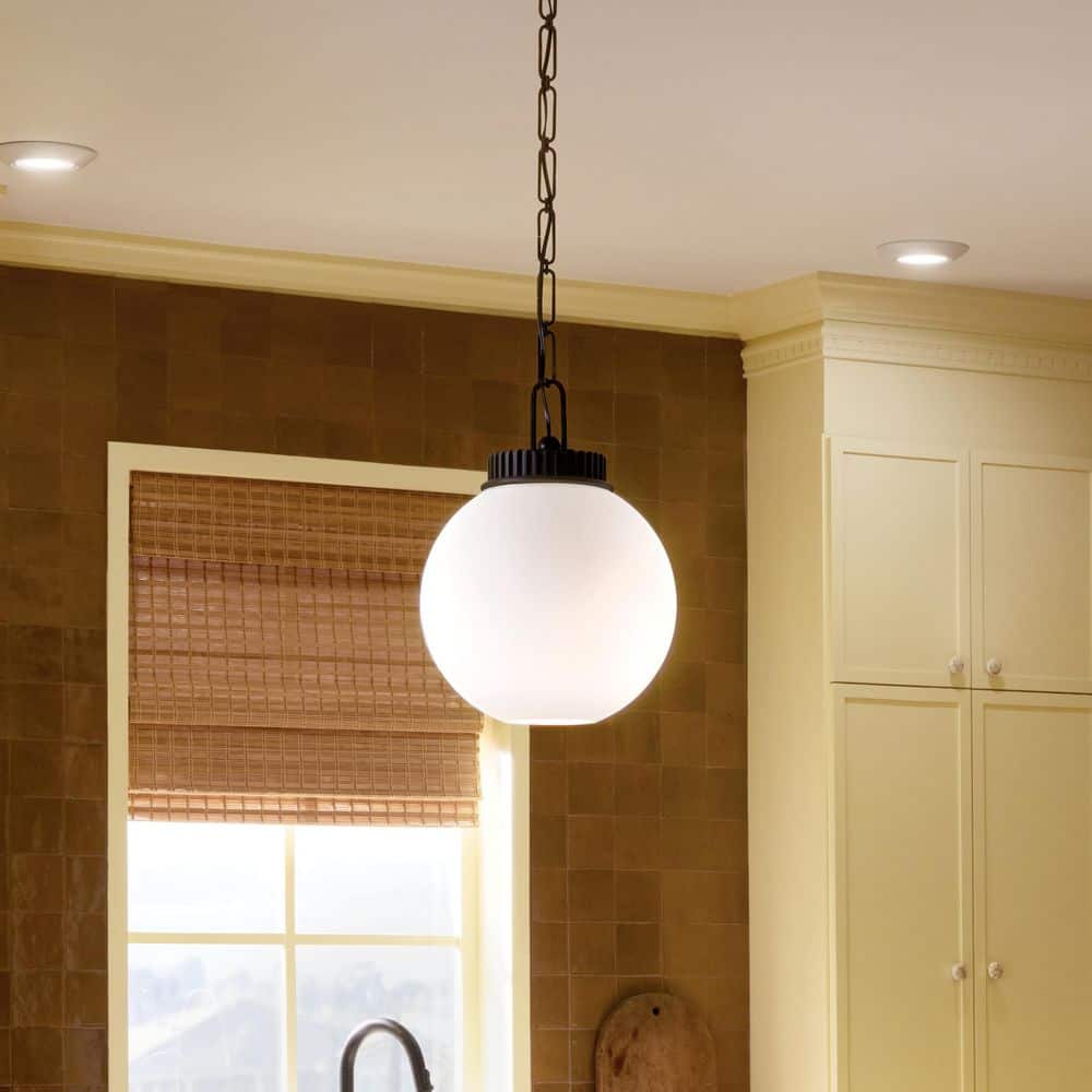 Andorra 11 in. 1 Light Pendant With Satin Etched Cased Opal Globe in Black price history on PriceWatchPro
