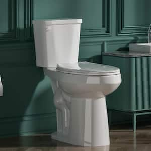 21 in. Extra Tall Toilet 2-Piece 1.28 GPF Single Flush Elongated Heightened Toilet in White High Toilets for Seniors