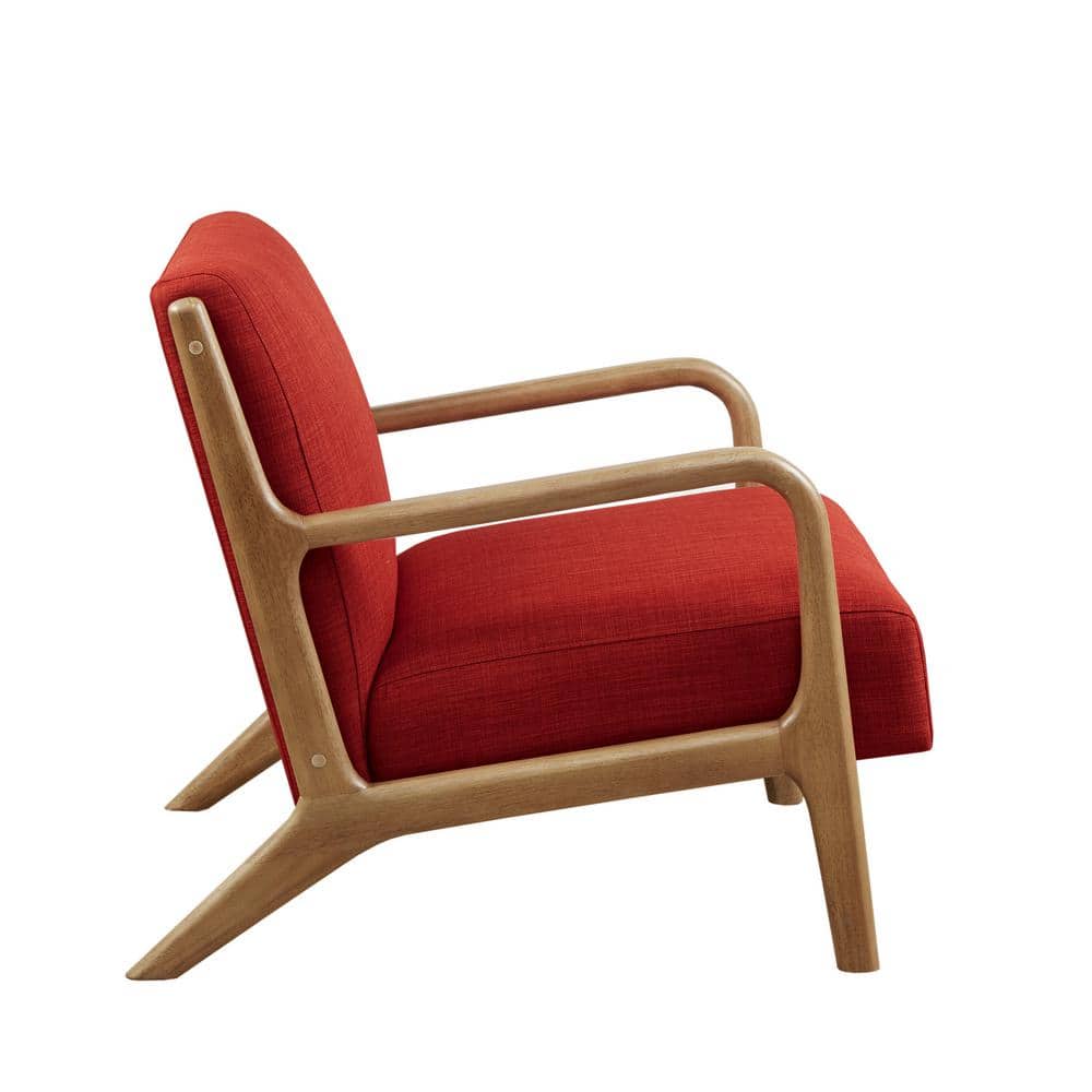 Novak Mid-Century Lounge Chair in Spice with Elm Wood Finish