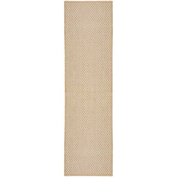 Courtyard Natural 2 ft. x 6 ft. All-over design Contemporary Runner Area Rug