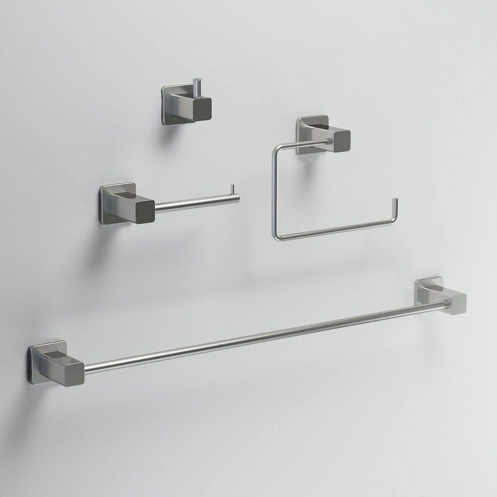Meridian 3-Piece Bath Hardware Set with 24 in. Towel Bar, Toilet Paper Holder, Hand Towel Holder in Brushed Nickel price history on PriceWatchPro