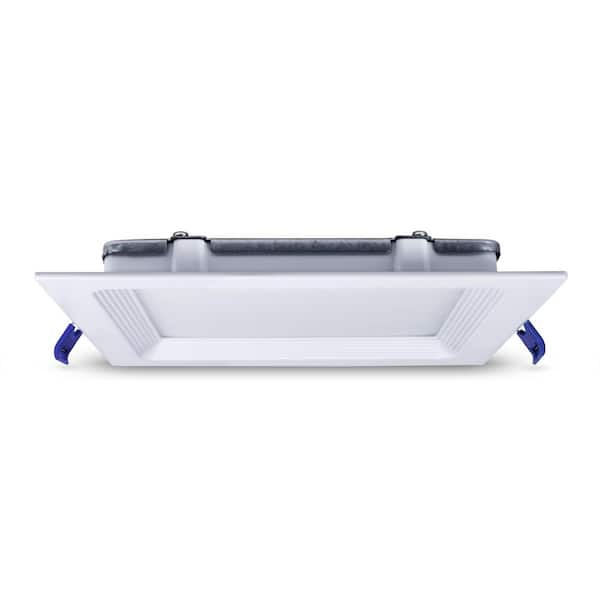 6 in. Square Baffle Slim Integrated LED Recessed Downlight, 1100 Lumens, 5 CCT Color Selectable 2700K-5000K, Dimmable