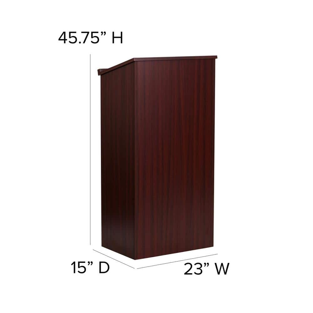 Mahogany Finish Adjustable Shelf Standing Lectern