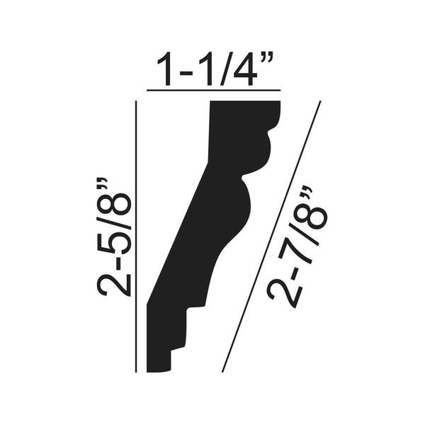 American Pro Decor 2-5/8 in. x 1-1/4 in. x 94-1/2 in. Leaf Polyurethane Crown Moulding Pro Pack 47 LF (6-Pack)