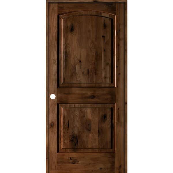 Krosswood Doors 36 in. x 80 in. Knotty Alder 2-Panel Right-Handed ...