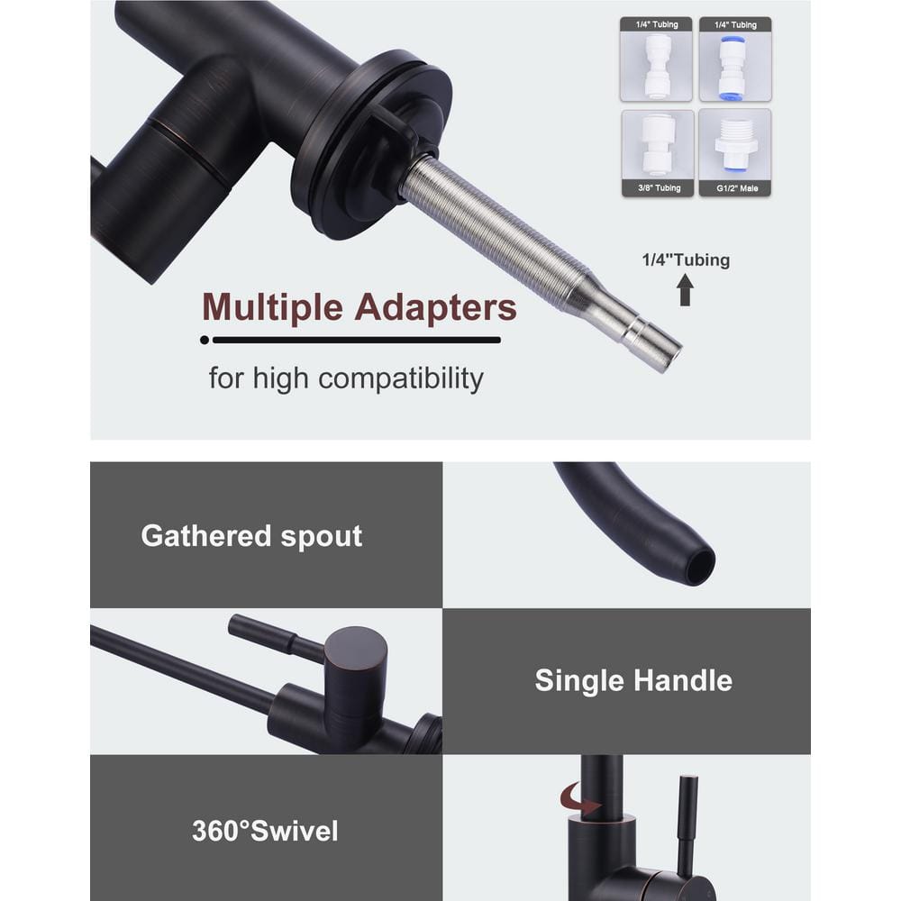 Oil Rubbed Bronze High-Arc Kitchen Faucet with Pull-out Spray
