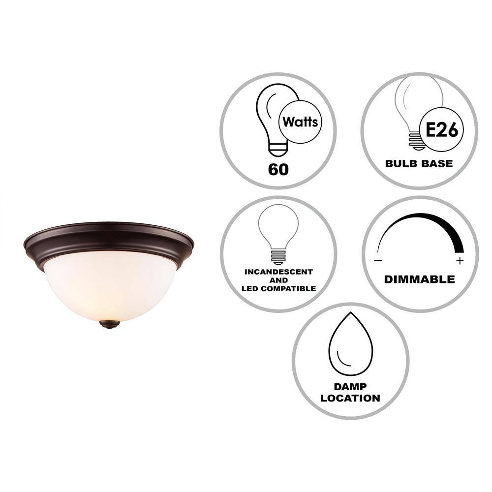 Mod Pod Rubbed Oil Bronze Glass Flushmount Light