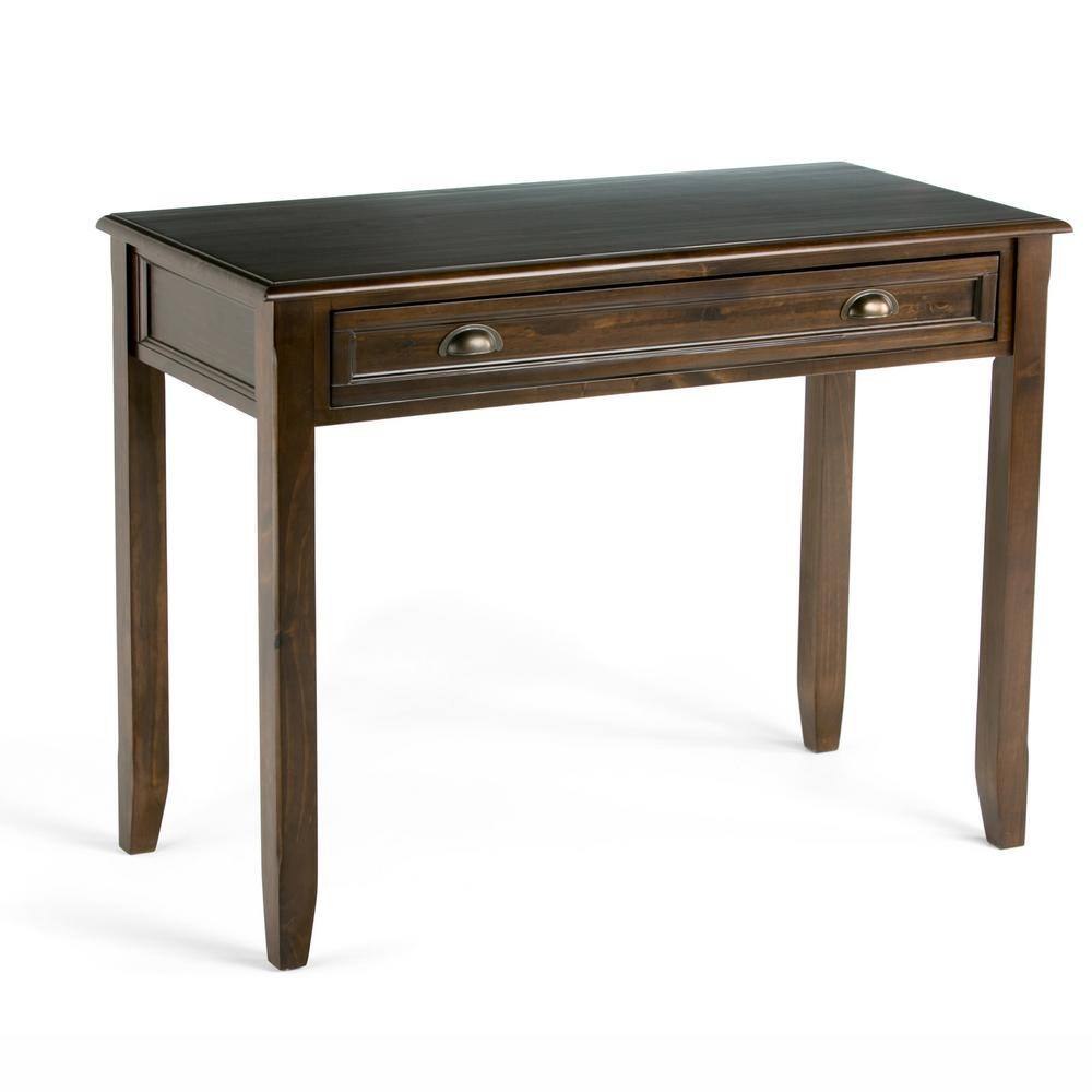 Burlington Traditional Mahogany Brown Solid Wood Desk with Keyboard Tray