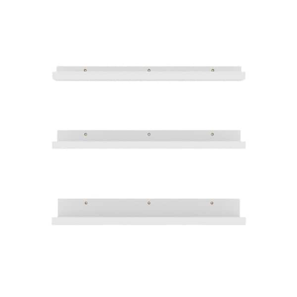 Unbranded 24 in. W x 2.6 in. D White Floating Shelves Decorative Wall Shelf, Set of 3 Different Sizes