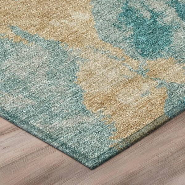 Chantille Machine Washable Indoor/Outdoor Abstract ACN3017 Teal 2 ft. x 3 ft. Accent Rug