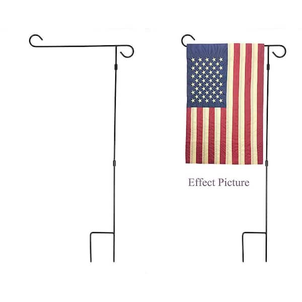 51groups 36 In Black Steel Yard Flagpole Fp The Home Depot - Large Garden Flag Stand 28 X 40