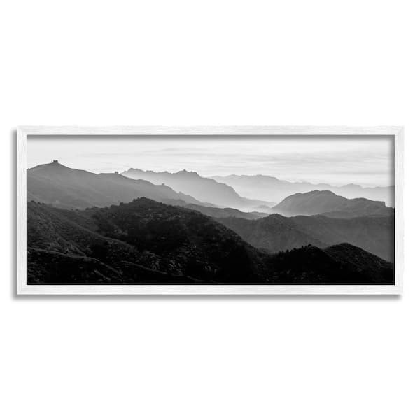 Stupell Industries Misty Sky Mountain. Landscape Black Photography By Danita Delimont Framed Print Nature Texturized Art 10 in. x 24 in.