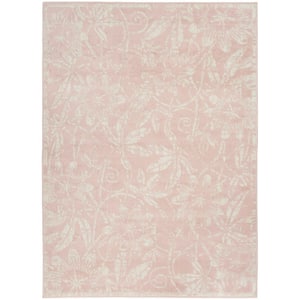 Whimsicle Pink 4 ft. x 6 ft. Floral Contemporary Area Rug