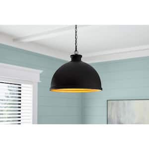 Tallulah 4-Light Black Pendant Hanging Light, Dome Kitchen Pendant Lighting
