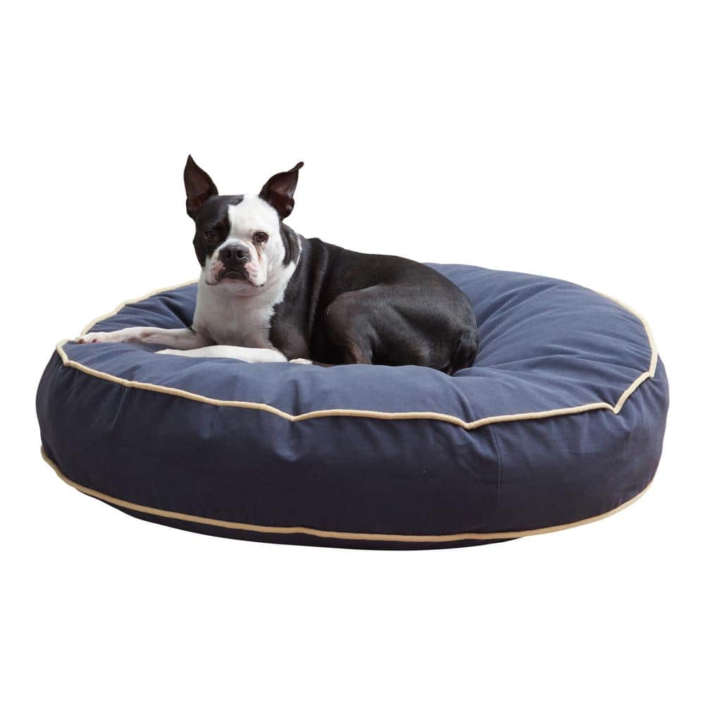 Medium Denim Reversible Microfiber Dog Bed