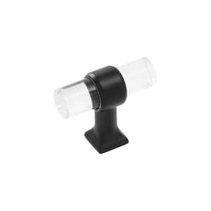 Series Crystal Palace 1-3/4 in. x 11/16 in. Crysacrylic with Matte Black Glam Zinc Bar Cabinet Knob (10 Pack)
