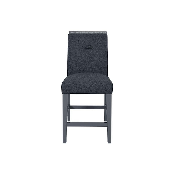 40.90 in. H Counter Height Solid and Manufactured Wood Bar Stool with Upholstered Seat (Set of 1)