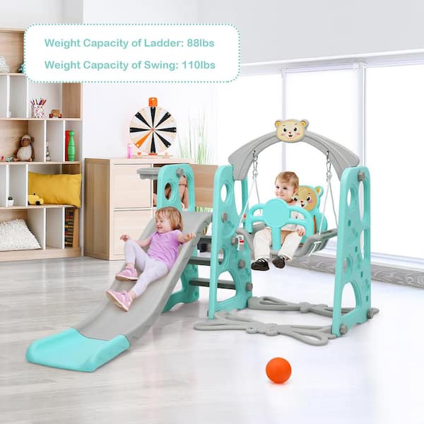 Sport Center Playset 4-in-1 Slide Swing for Kids Toddlers 