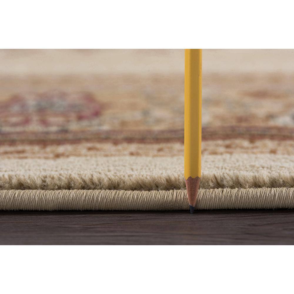 Ivory Rectangular Oriental Synthetic 5' x 7' Area Rug