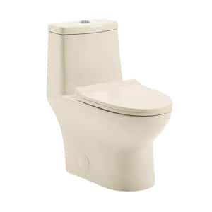 Ivy 1-piece 1.1/1.6 GPF Elongated Toilet Dual Vortex Flush in Bisque Seat Included