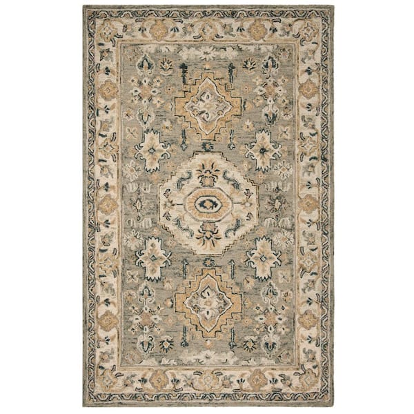 SAFAVIEH Aspen Moss/Ivory 6 ft. x 9 ft. Border Area Rug