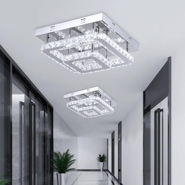 Maxax Jefferson 2-Light 13 in. Chrome Crystal Modern Integrated