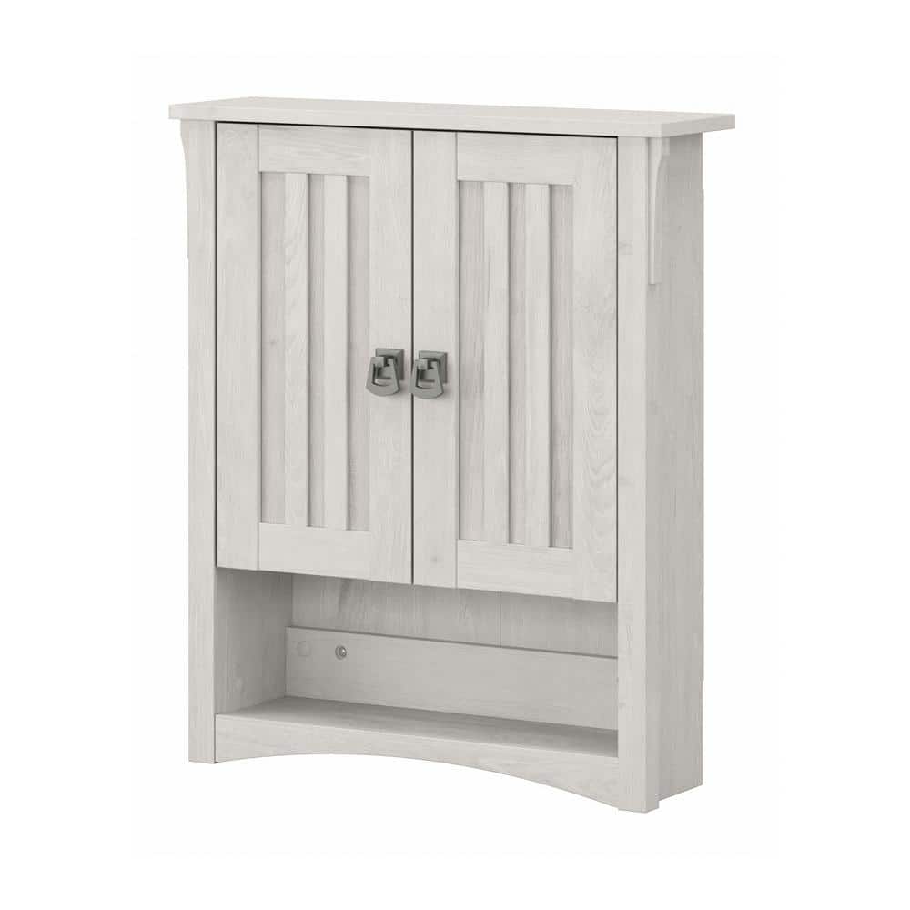 Linen White Oak Wall-Mounted Bathroom Storage Cabinet