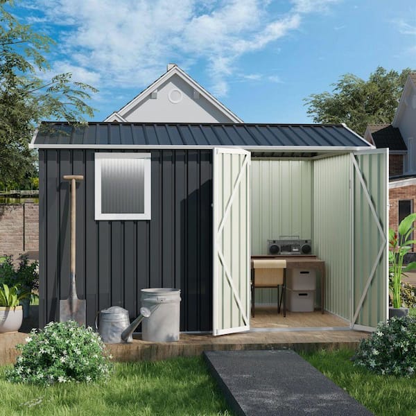9 ft. W x 6 ft. D Galvanized Steel Metal Waterproof Outdoor 9 ft. W x 6 ft. D Galvanized Steel Metal Waterproof Outdoor