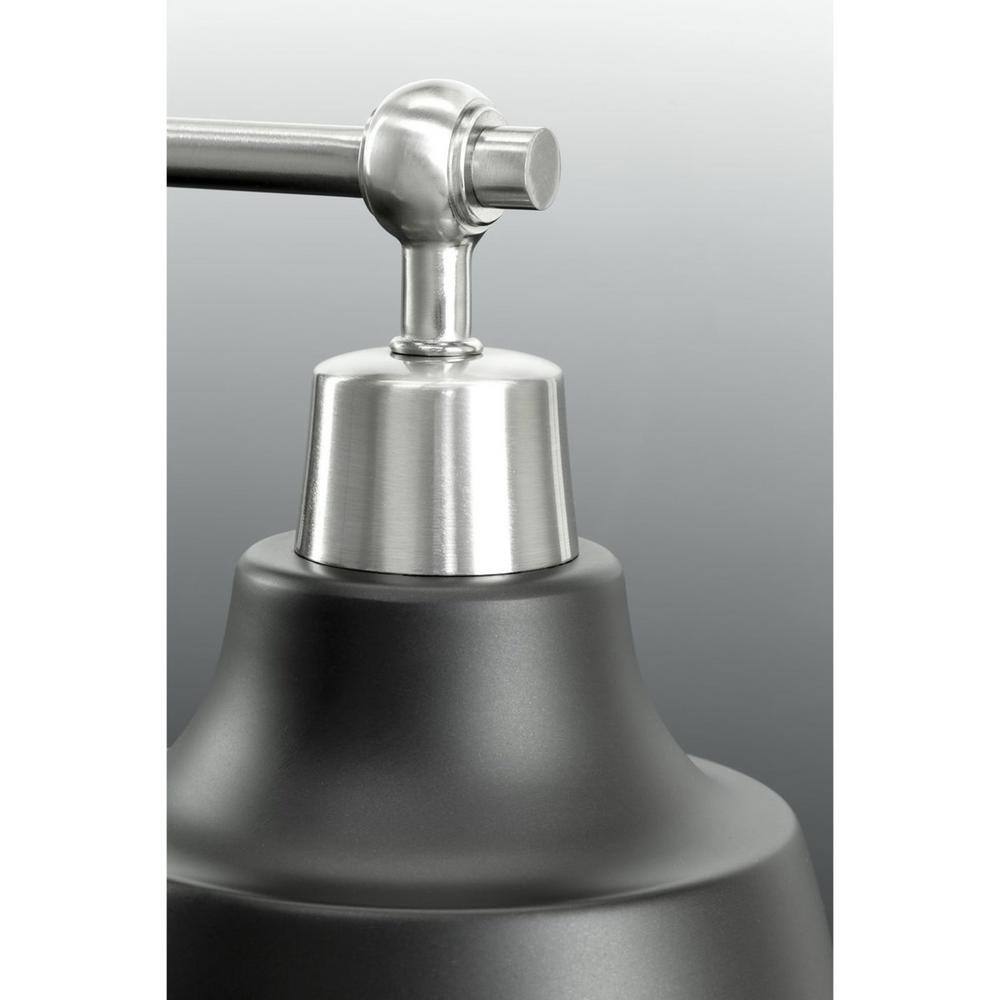 Bramlett 3-Light Brushed Nickel Bath Vanity with Metal Shades