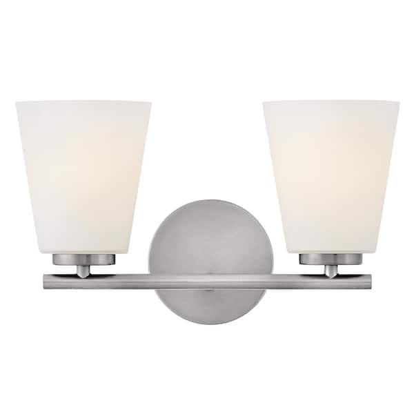 LARK Bri 15.0 in. 2 Light Brushed Nickel Vanity Light
