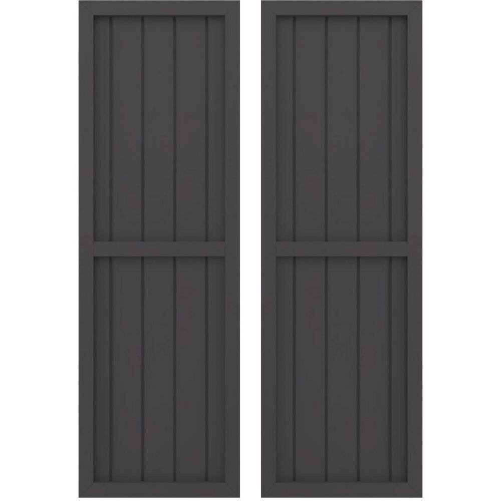 17-1/2 in. W x 37 in. H Americraft 5-Board Real Wood 2 Equal Panel Framed Board and Batten Shutters in Shadow Mountain price history on PriceWatchPro