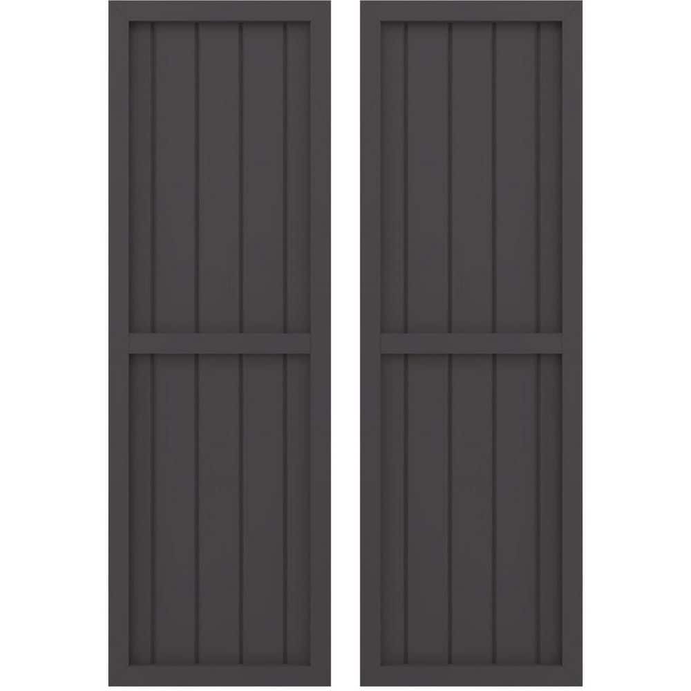 17-1/2 in. W x 56 in. H Americraft 5-Board Real Wood 2 Equal Panel Framed Board and Batten Shutters in Shadow Mountain price history on PriceWatchPro