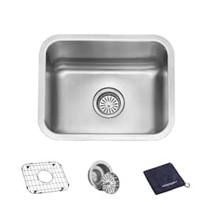 18-Gauge Stainless Steel 18 in. Single Bowl Undermount Kitchen Sink with Bottom Grid