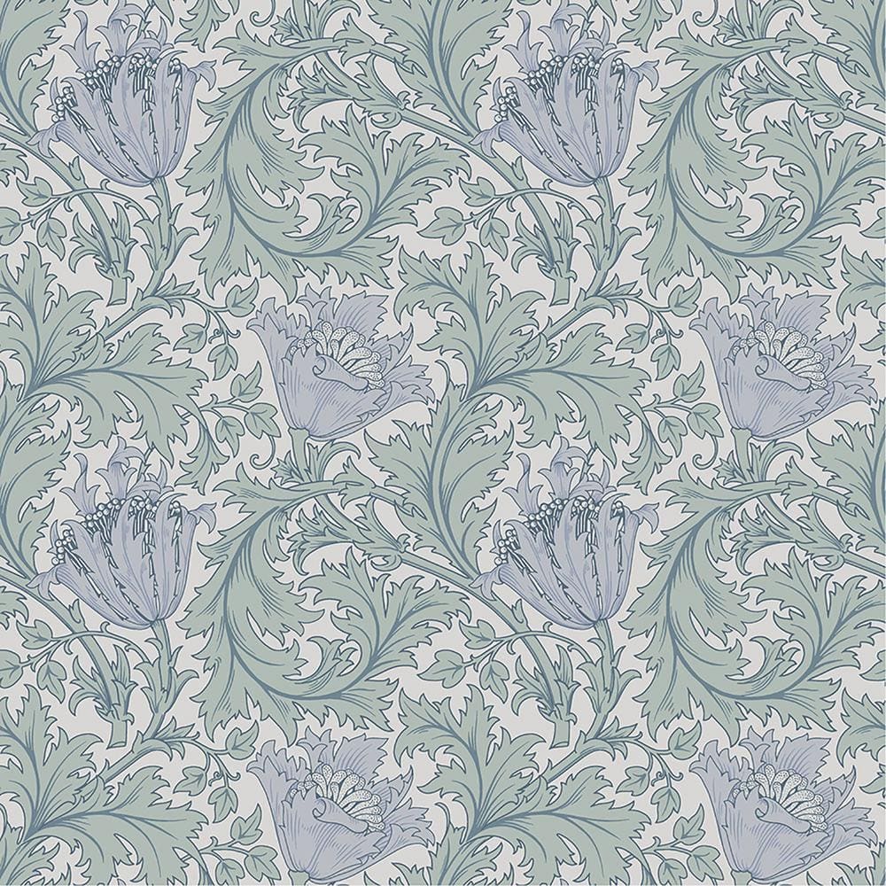 Periwinkle Blue Floral Non-Woven Wallpaper Roll