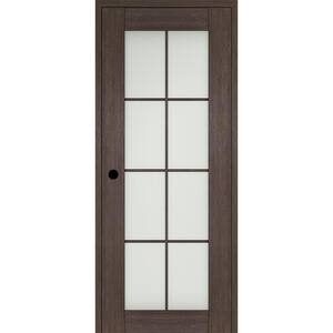 28 in. x 84 in. Vona Right-Hand 8-Lite Frosted Glass Vera Linga Oak Wood Composite Single Prehung Interior Door
