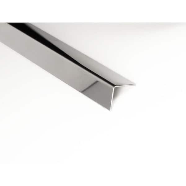ACEROS SILVA LLC Mirrored Stainless Steel 0.59 in. W x 96 in. L Metal Corner Tile Edging Trim (10 each/case)