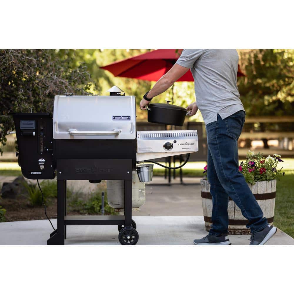 Stainless Steel Side Burner Grill Accessory with Griddle