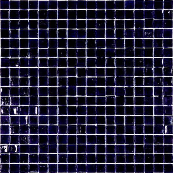 Apollo Tile Skosh Glossy Indigo Blue 11.6 in. x 11.6 in. Glass Mosaic Wall and Floor Tile (18.69 sq. ft./case) (20-pack)