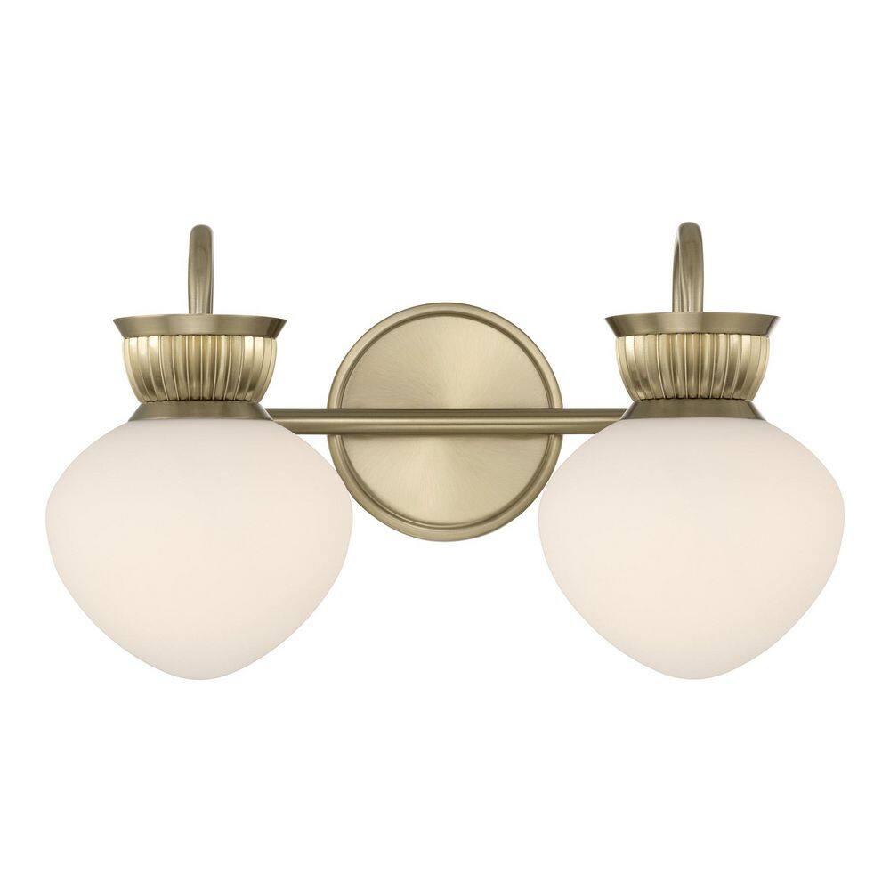 Melbourne 16 in. W x 9.25 in. H 2-Light Noble Brass Traditional Bathroom Vanity Light price history on PriceWatchPro